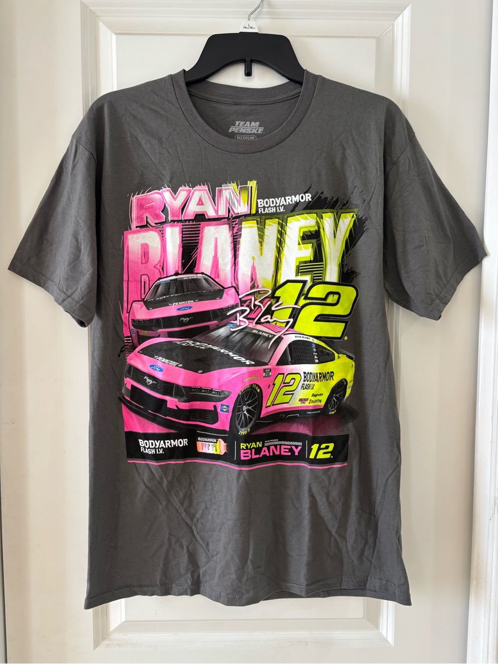 Ryan Blaney Gray NASCAR Graphic Racing T‑Shirt M